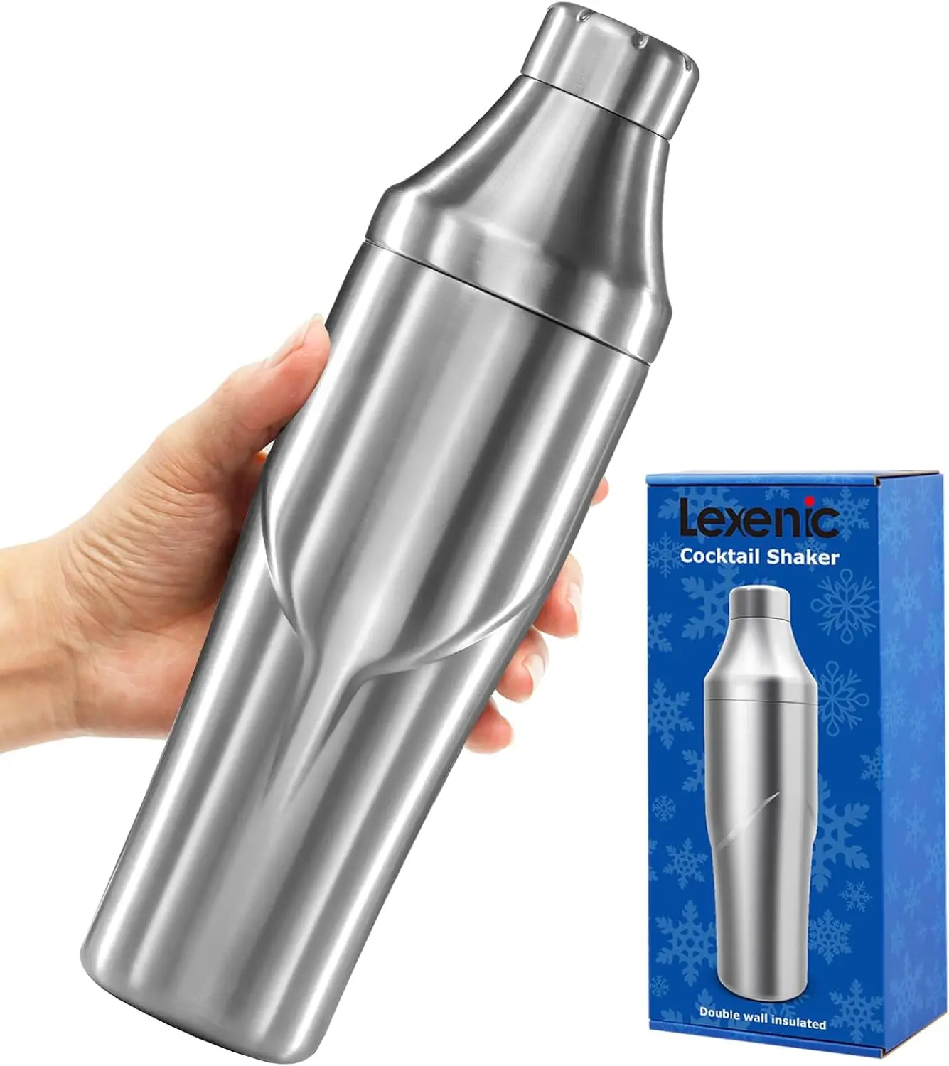 Double Wall Cocktail Shaker 24oz, Insulated Stainless Steel Martini Shaker with Built-in Strainer, Leakproof Twist Lid for Home
Double Wall Cocktail Shaker 24oz, Insulated Stainless Steel Martini Shaker with Built-in Strainer, Leakproof Twist Lid for Home