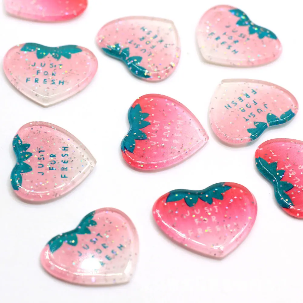 100pcs Shiny Acrylic Heart-shaped Strawberry Slices for Diy Scrapbook Crafts Embellishment Jewelry Accessories 20x24mm
100pcs Shiny Acrylic Heart-shaped Strawberry Slices for Diy Scrapbook Crafts Embellishment Jewelry Accessories 20x24mm