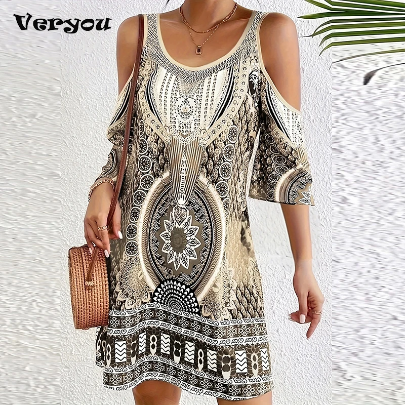 Summer Beach Holiday Dress Women Elegant Off Shoulder Loose Party Dresses For Women Vintage Printed Short Dress Boho
Summer Beach Holiday Dress Women Elegant Off Shoulder Loose Party Dresses For Women Vintage Printed Short Dress Boho