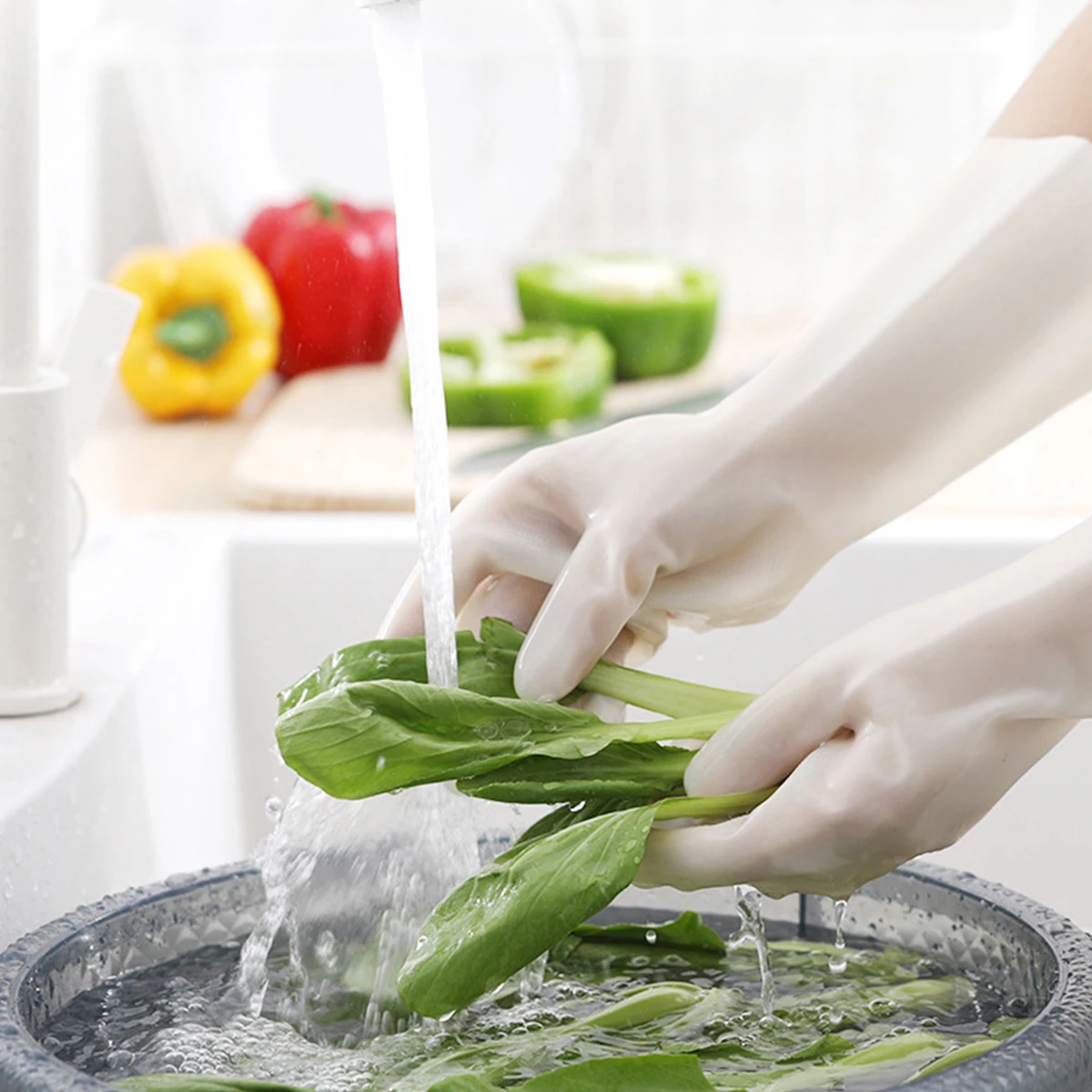 1 Pair Dishwashing Rubber Gloves Reusable Waterproof Kitchen Housework Cleaning Gloves For Garden Car Wash Laundry Pet Care
1 Pair Dishwashing Rubber Gloves Reusable Waterproof Kitchen Housework Cleaning Gloves For Garden Car Wash Laundry Pet Care