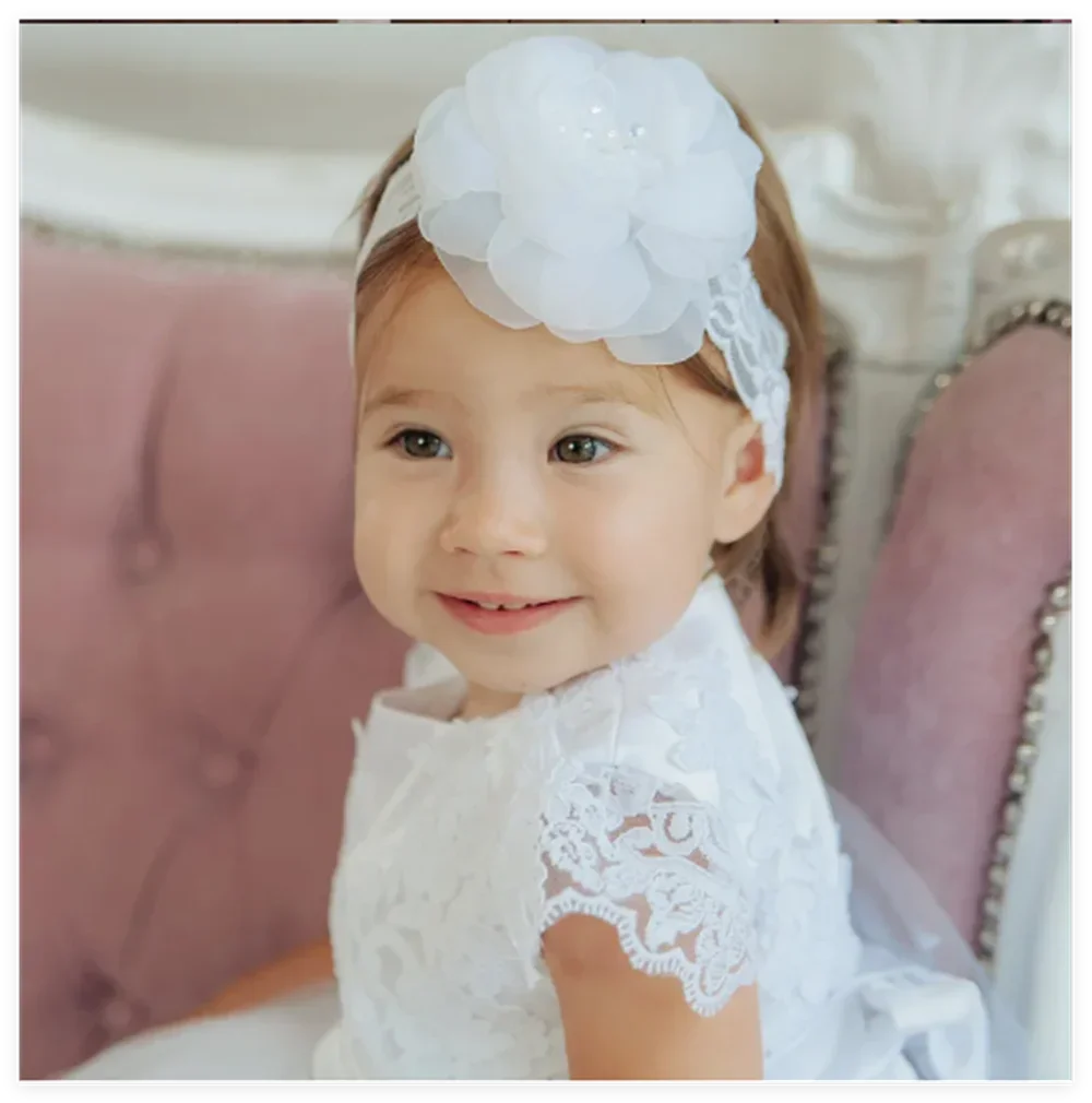 White Flower Girl Dresses Lace Appliques With Bow For Wedding Birthday Party First Communion Gowns
White Flower Girl Dresses Lace Appliques With Bow For Wedding Birthday Party First Communion Gowns