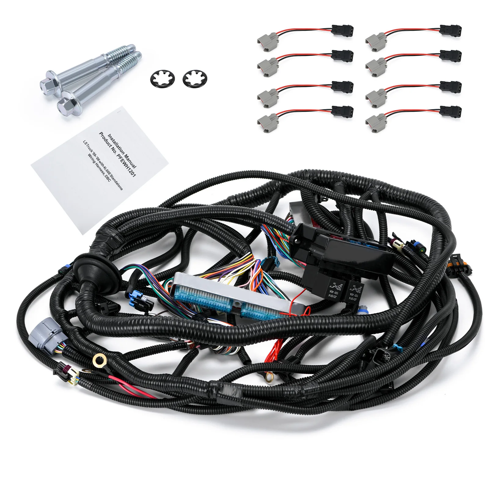 4L60E DBC LS Standalone Wiring Harness with 8 Pack Fuel Injector Connector Adapter EV1 Transfer to EV6 For GM LS1 4.8/5.3/6.0L
4L60E DBC LS Standalone Wiring Harness with 8 Pack Fuel Injector Connector Adapter EV1 Transfer to EV6 For GM LS1 4.8/5.3/6.0L