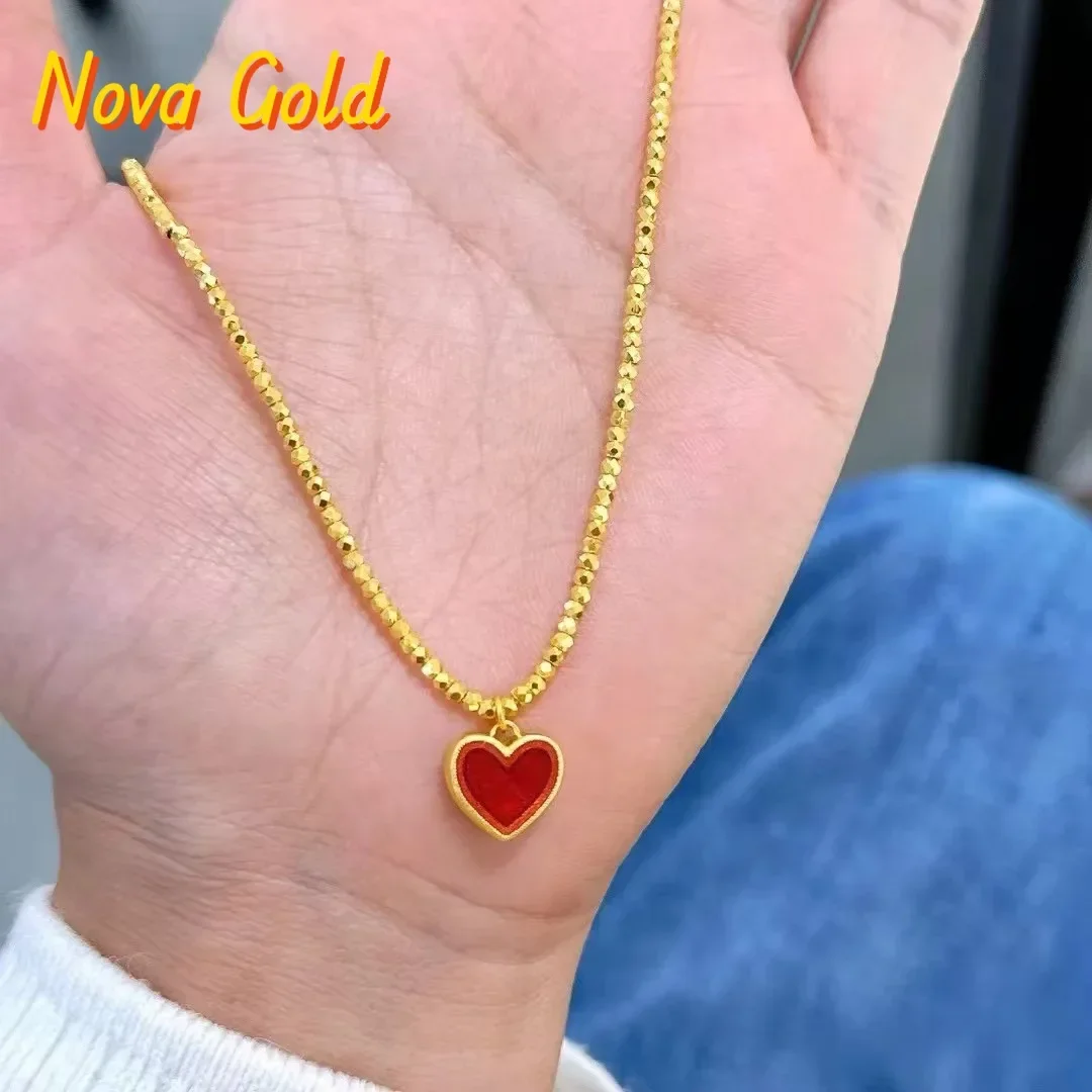 NovaGlod Light luxury 9999 24K real gold red love dance flashing bead necklace for women sweet and high-end temperament clavicle
NovaGlod Light luxury 9999 24K real gold red love dance flashing bead necklace for women sweet and high-end temperament clavicle