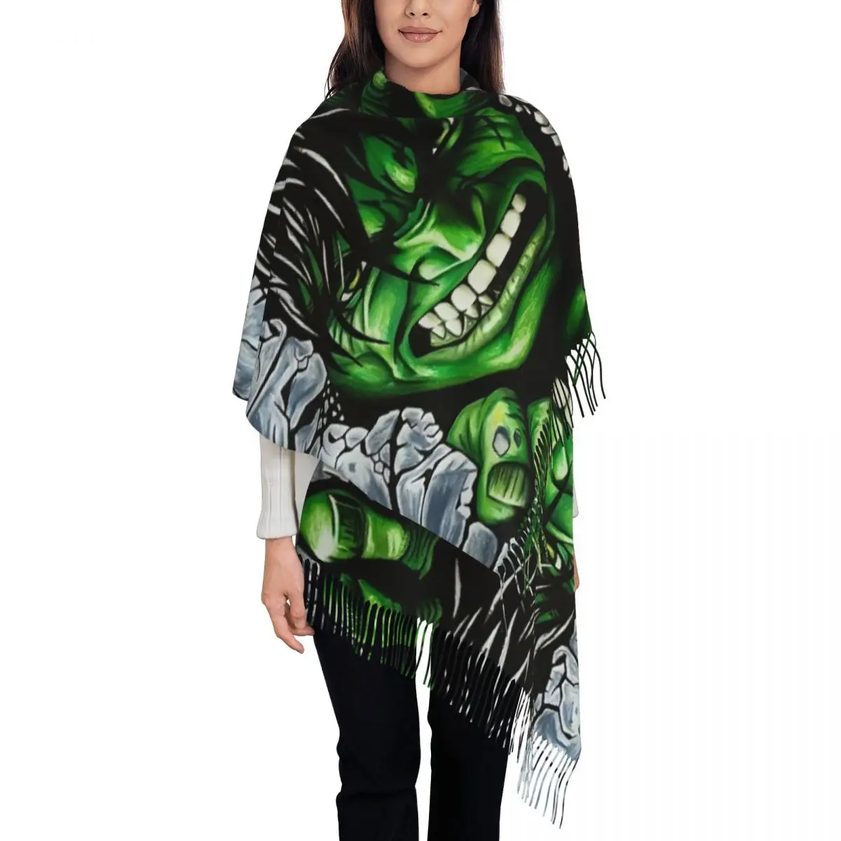 Женские большие шарфы из фильма «Железный человек» Marvel, женские зимние мягкие теплые шаль с кисточками, шарф Халка 
Женские большие шарфы из фильма «Железный человек» Marvel, женские зимние мягкие теплые шаль с кисточками, шарф Халка