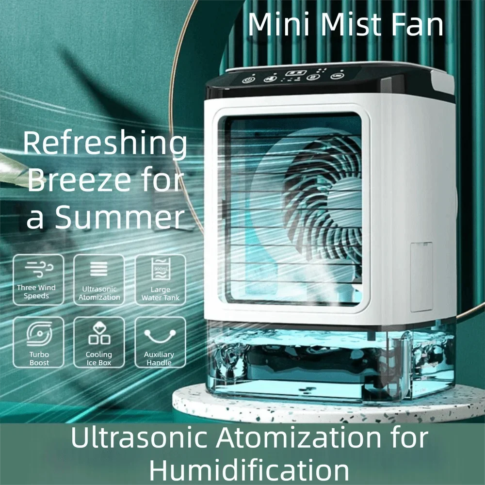 Dual Spray Portable Air Conditioner 3-Speed Mute Operation USB Air Cooler 900ML Water Tank Ultrasonic Atomization
Dual Spray Portable Air Conditioner 3-Speed Mute Operation USB Air Cooler 900ML Water Tank Ultrasonic Atomization
