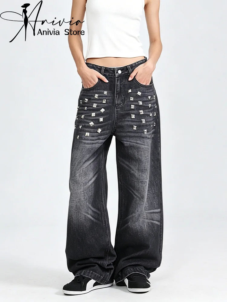 Women's Black Gothic Style Casual Jeans Long Pants Y2K Harajuku High Street Aesthetic Vintage Wide Leg Denim Trousers Clothing
Women's Black Gothic Style Casual Jeans Long Pants Y2K Harajuku High Street Aesthetic Vintage Wide Leg Denim Trousers Clothing