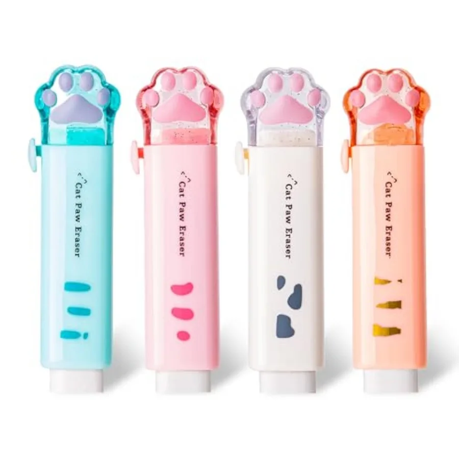 Retractable Pencil Eraser, Cute Erasers, Cat Paw Eraser, Suitable for School Home Office Supplies, 4Pcs
Retractable Pencil Eraser, Cute Erasers, Cat Paw Eraser, Suitable for School Home Office Supplies, 4Pcs