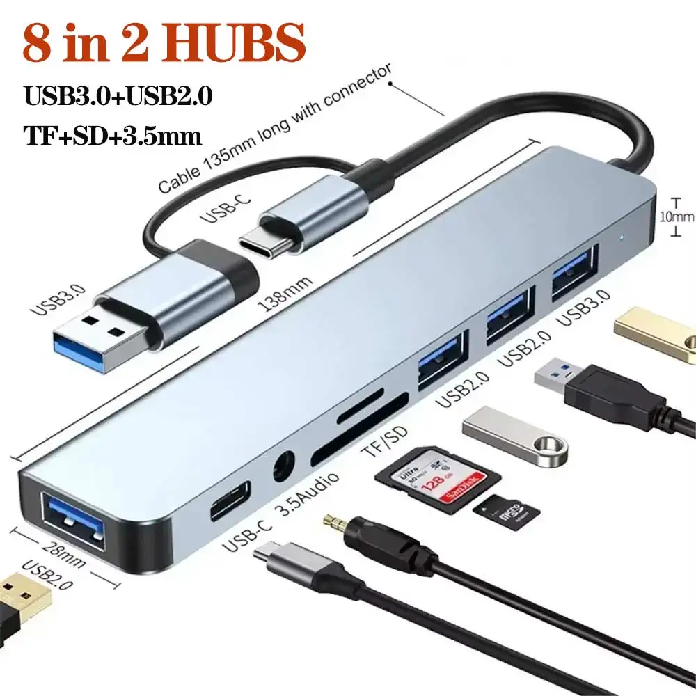 8/7 в 2, USB-концентратор типа C с разветвителем, устройство чтения карт памяти USB3.0 USB2.0 SD/TF, устройство чтения карт памяти, док-станция для ПК HUAWEI Xiaomi
8/7 в 2, USB-концентратор типа C с разветвителем, устройство чтения карт памяти USB3.0 USB2.0 SD/TF, устройство чтения карт памяти, док-станция для ПК HUAWEI Xiaomi