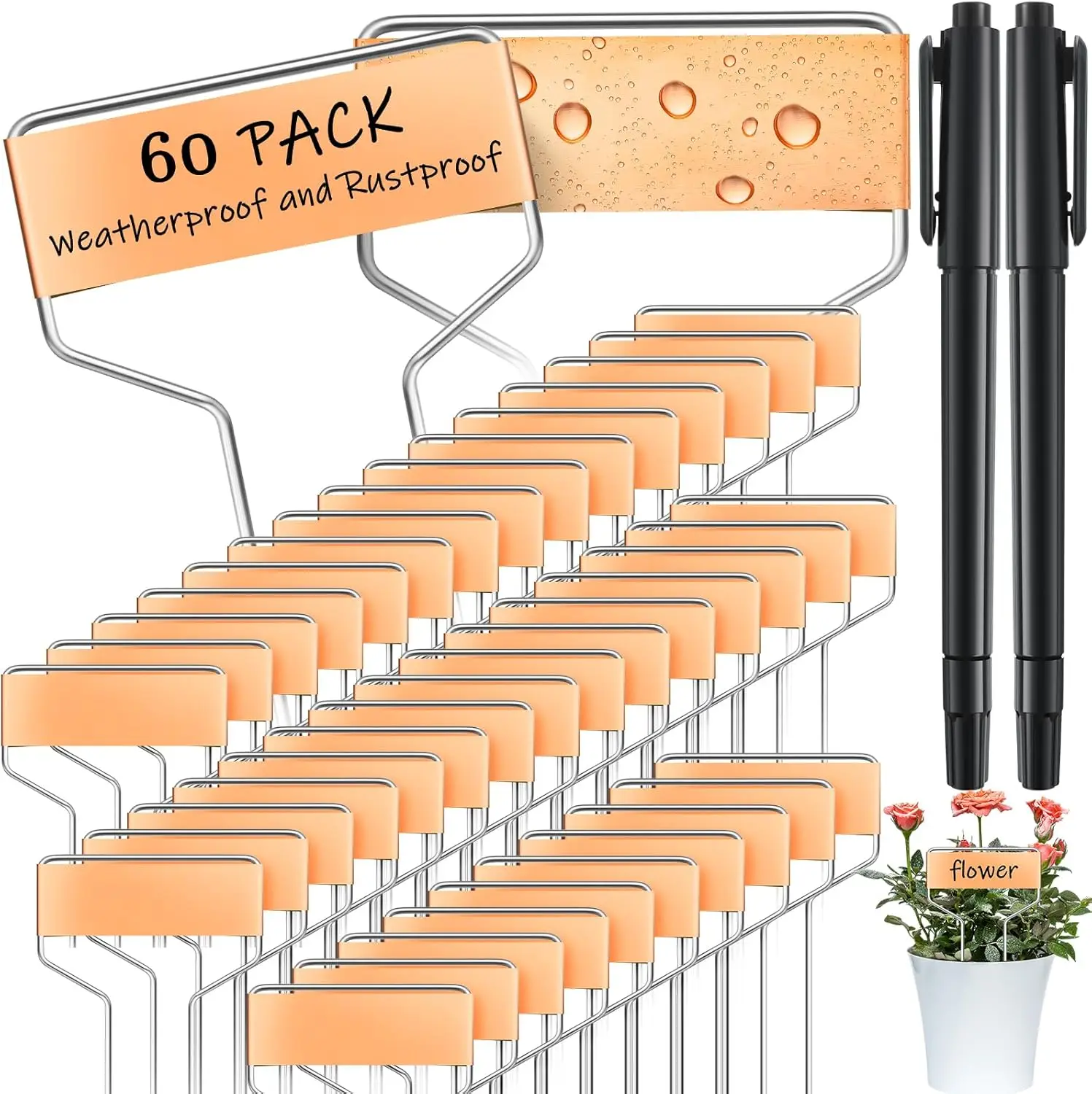60 Pcs Metal Garden Tags Plant Labels with 2 Permanent Pens, Waterproof Plant Markers for Nursery, 4 Inch Copper
60 Pcs Metal Garden Tags Plant Labels with 2 Permanent Pens, Waterproof Plant Markers for Nursery, 4 Inch Copper