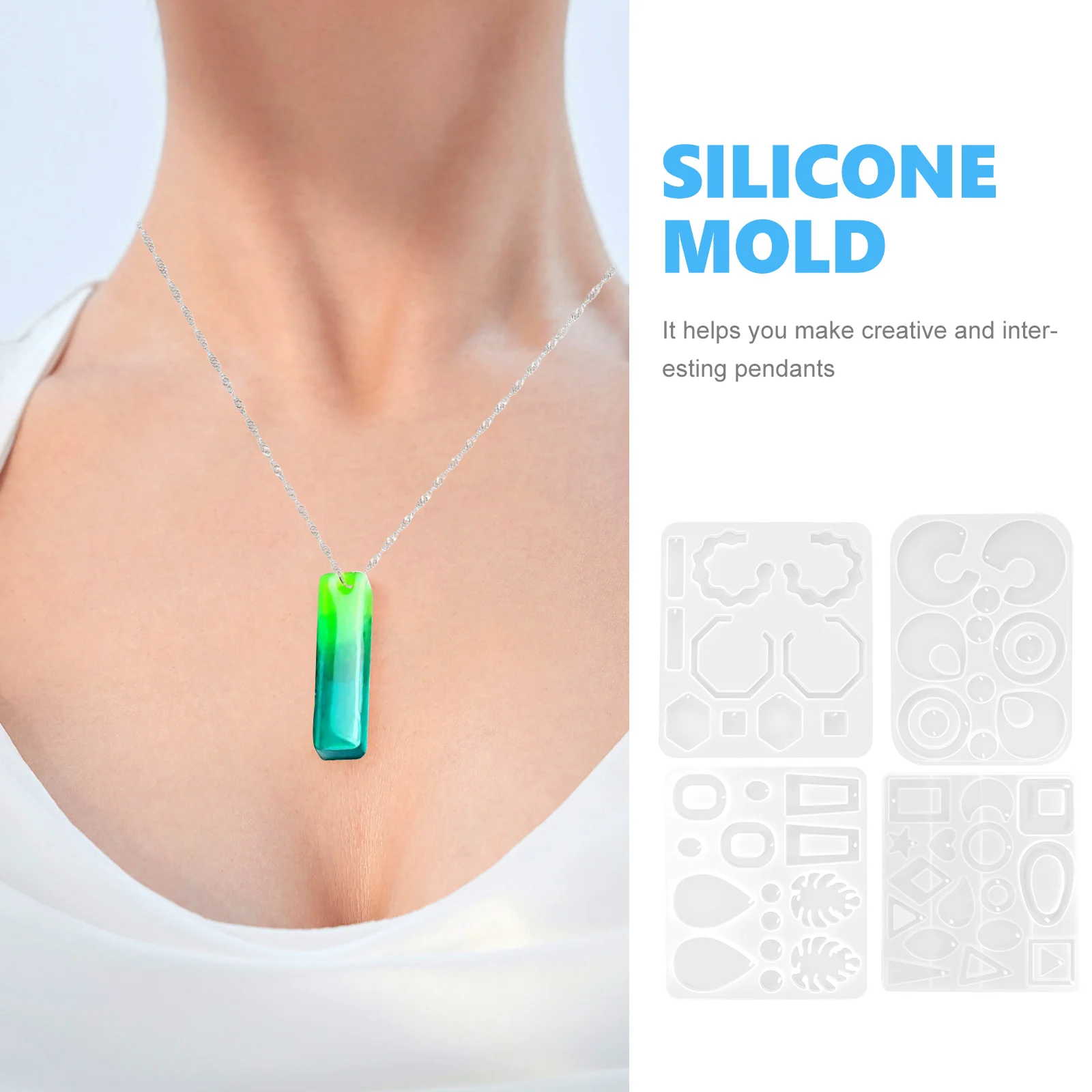 4pcs Crystal Pendant Mold Silicone Jewelry Earring Necklace DIY Resin Crafts Flexible Reusable Wax Demoulding Safe
4pcs Crystal Pendant Mold Silicone Jewelry Earring Necklace DIY Resin Crafts Flexible Reusable Wax Demoulding Safe