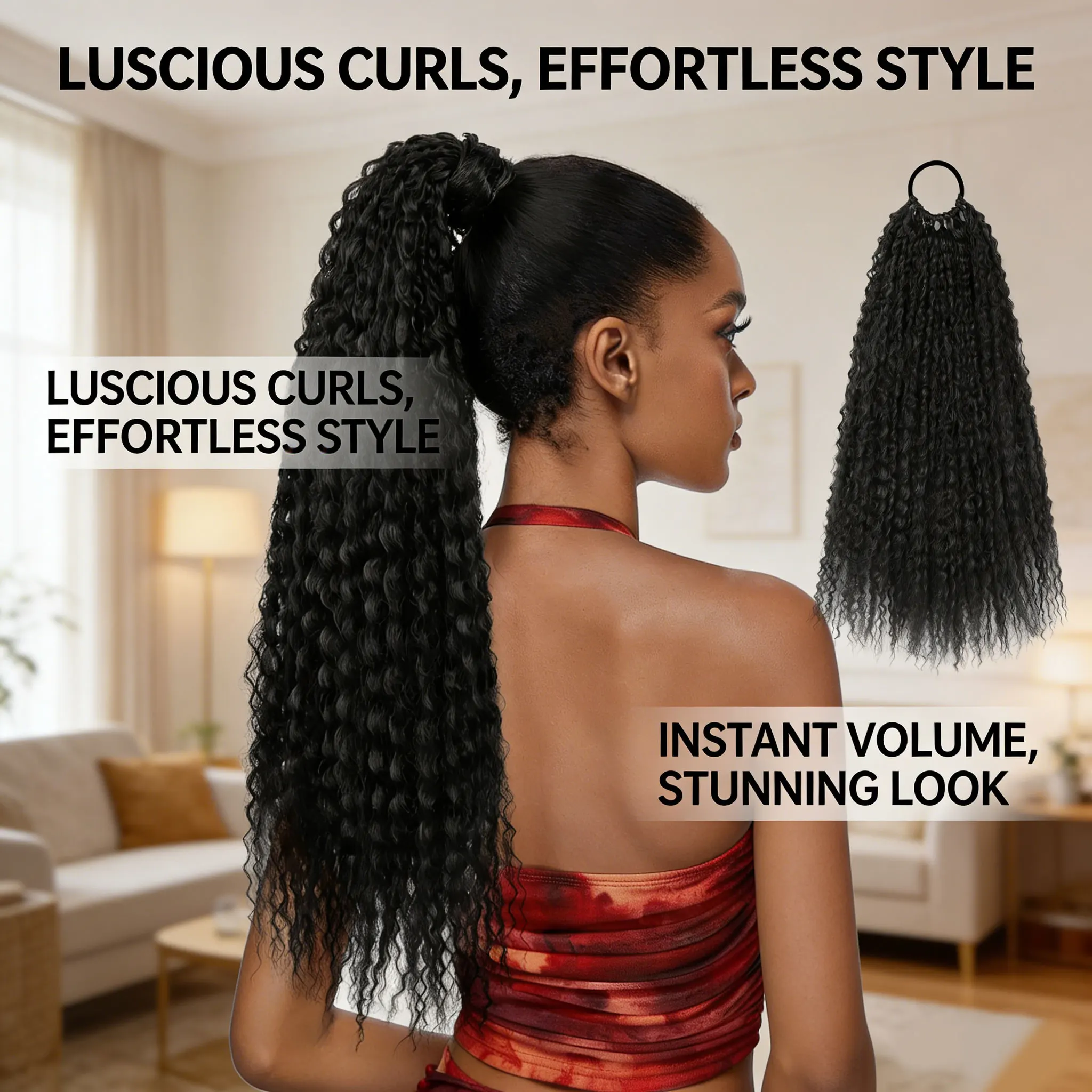 19inch Water Wave Ponytail Wig, Synthetic Fiber Wrap-Around Ponytail Hairpiece with Elastic Hair Band, Natural Soft Elastic Curly Ponytail Extensions, Suitable for Daily Commuting, Parties, Photography, Available in Multiple Colors, Perfect as a Gift, a S
19inch Water Wave Ponytail Wig, Synthetic Fiber Wrap-Around Ponytail Hairpiece with Elastic Hair Band, Natural Soft Elastic Curly Ponytail Extensions, Suitable for Daily Commuting, Parties, Photography, Available in Multiple Colors, Perfect as a Gift, a S