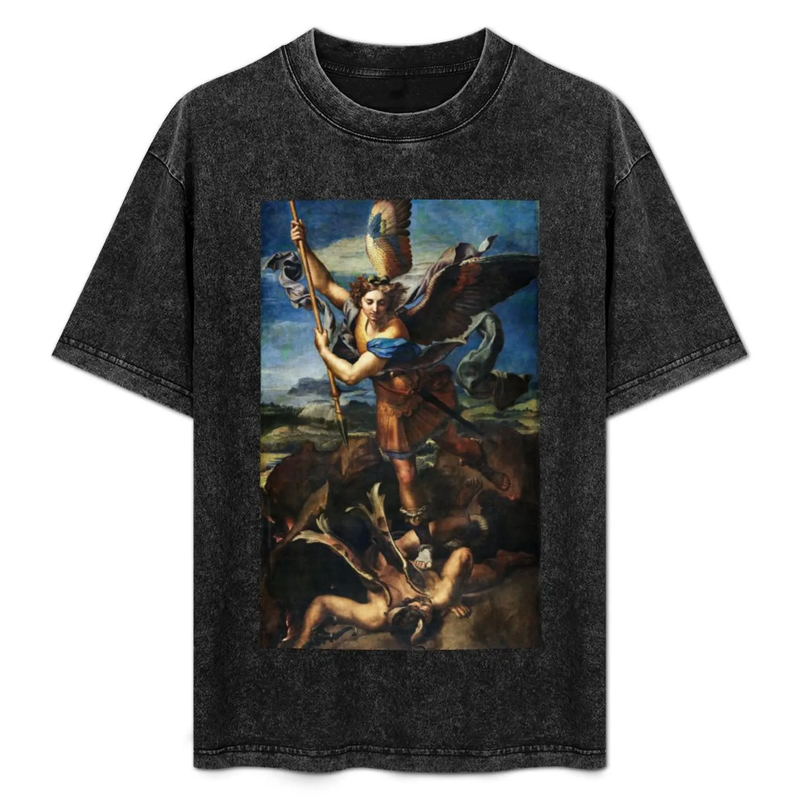 St. Michael Vanquishing Satan, Michael Archangel - Catholic Christianity Bible / Mihail, Mikhail, Mikhael, Mihael, T-Shirt
St. Michael Vanquishing Satan, Michael Archangel - Catholic Christianity Bible / Mihail, Mikhail, Mikhael, Mihael, T-Shirt