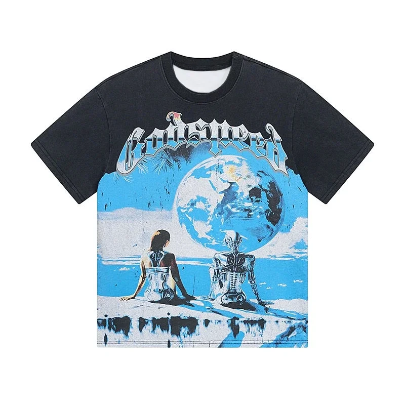 Amerikaanse Stijl Hip Hop GOD SPEED Brief Afdrukken T-shirt High Street Nieuwe Knappe Zwarte Top T-shirt met korte mouwen moto
Amerikaanse Stijl Hip Hop GOD SPEED Brief Afdrukken T-shirt High Street Nieuwe Knappe Zwarte Top T-shirt met korte mouwen moto