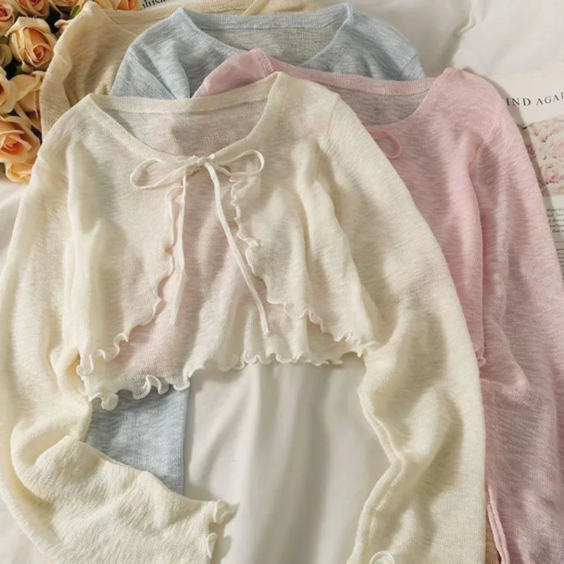Summer Sun Protection Cardigan Ice Silk Knit Sweater for Women Short Outerwear with Slip Dress Small Shawl Air Conditioning
Summer Sun Protection Cardigan Ice Silk Knit Sweater for Women Short Outerwear with Slip Dress Small Shawl Air Conditioning
