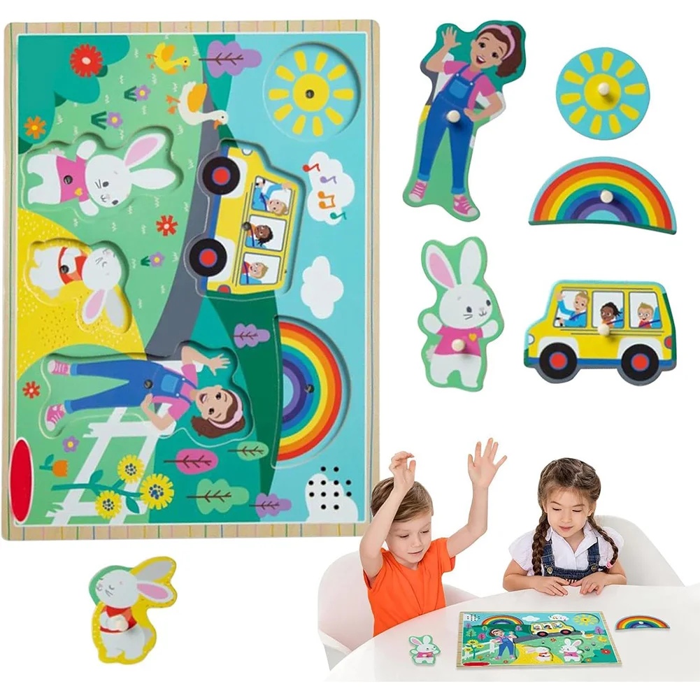 Wooden Song Peg Puzzle 6-Piece with Full Songs Toddler Toys Peg Puzzles Board for Babies & Toddlers
Wooden Song Peg Puzzle 6-Piece with Full Songs Toddler Toys Peg Puzzles Board for Babies & Toddlers