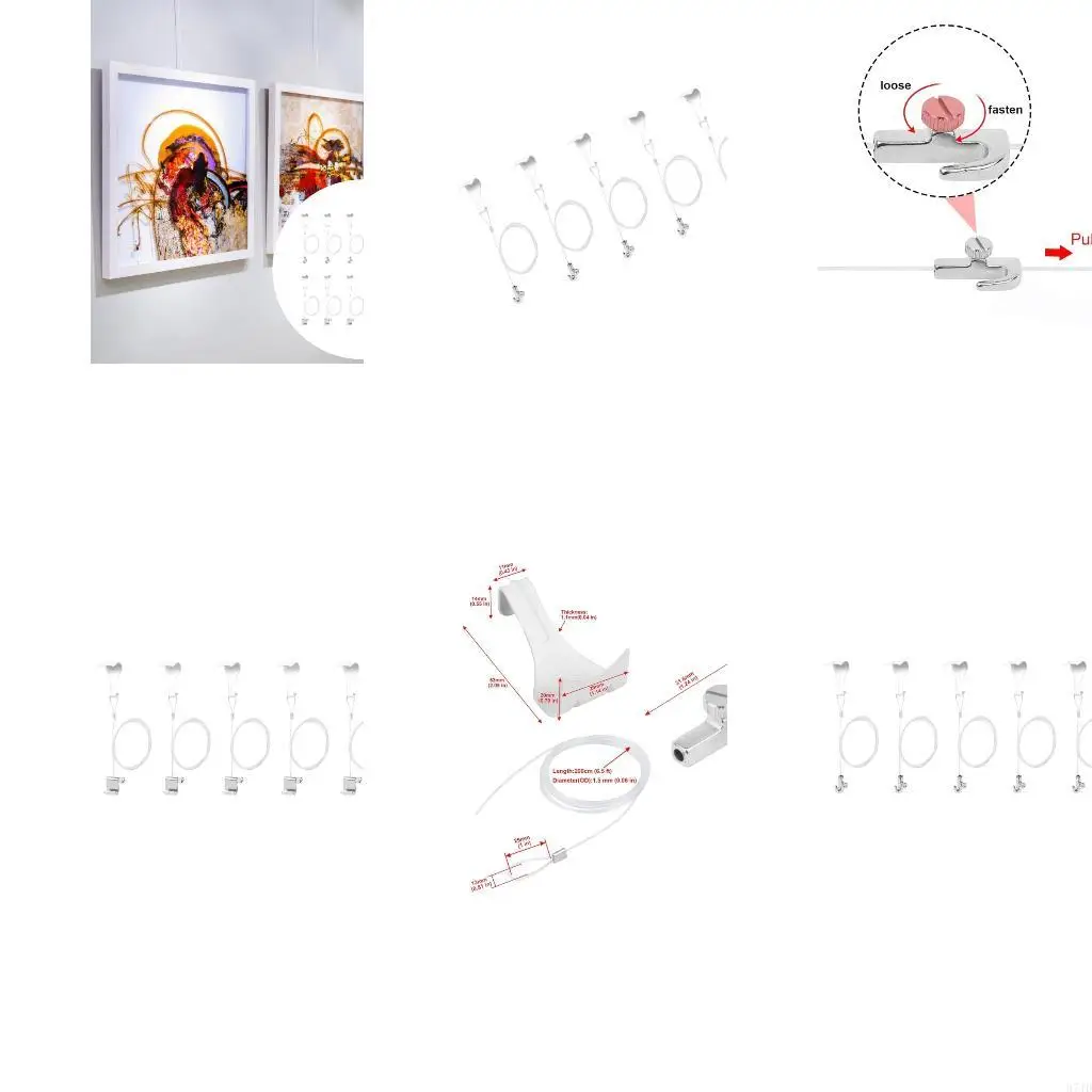 6Pcs Adjustable Picture Hanging Wire Hook Professional Art Hanging Hardware 37JD
6Pcs Adjustable Picture Hanging Wire Hook Professional Art Hanging Hardware 37JD