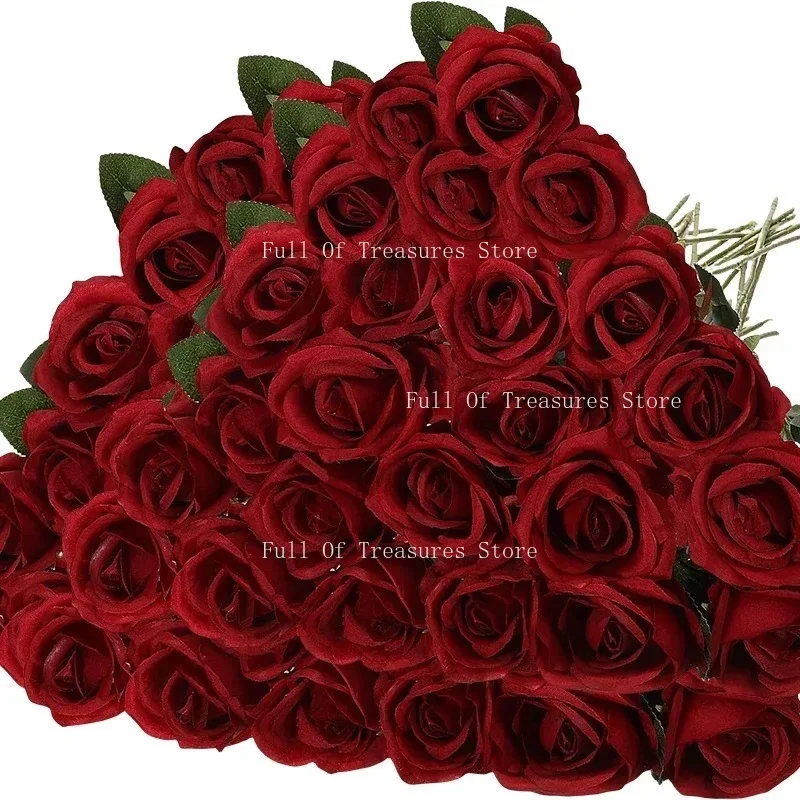 50 Pcs Velvet Rose Artificial Rose Flowers Real Touch Fake Roses Florals for Valentine's DIY Wedding Bouquet Party Home Decor
50 Pcs Velvet Rose Artificial Rose Flowers Real Touch Fake Roses Florals for Valentine's DIY Wedding Bouquet Party Home Decor