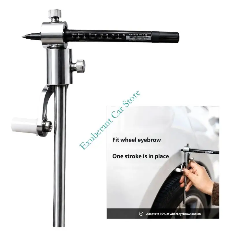 Car Wheel Eyebrow Parallel Scriber Wheel Well Line Tool, with Two Knob Adjustment, Graduated Pen Guide and Tire Guide Block
Car Wheel Eyebrow Parallel Scriber Wheel Well Line Tool, with Two Knob Adjustment, Graduated Pen Guide and Tire Guide Block