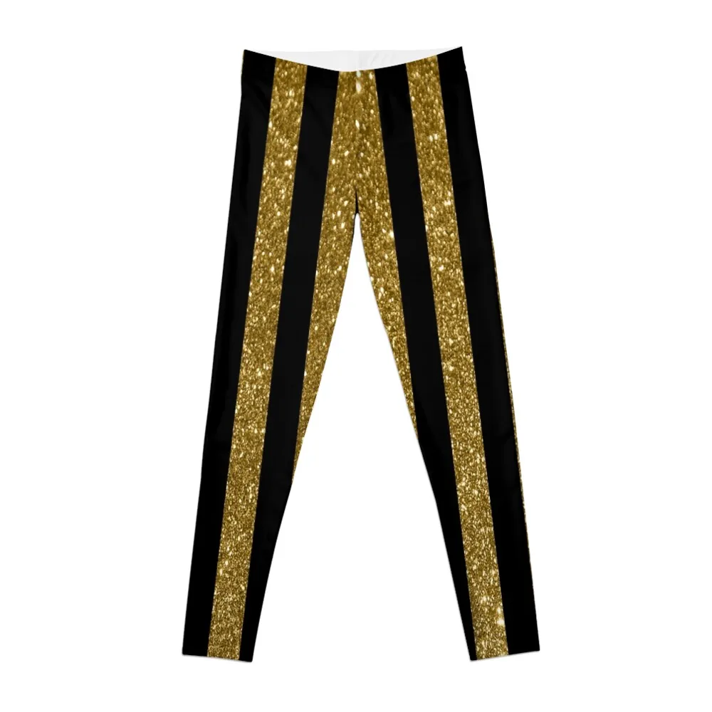 Black and Golden Glitter Vintage Large Stripes Leggings Sweatpants for Women Yoga wear
Black and Golden Glitter Vintage Large Stripes Leggings Sweatpants for Women Yoga wear