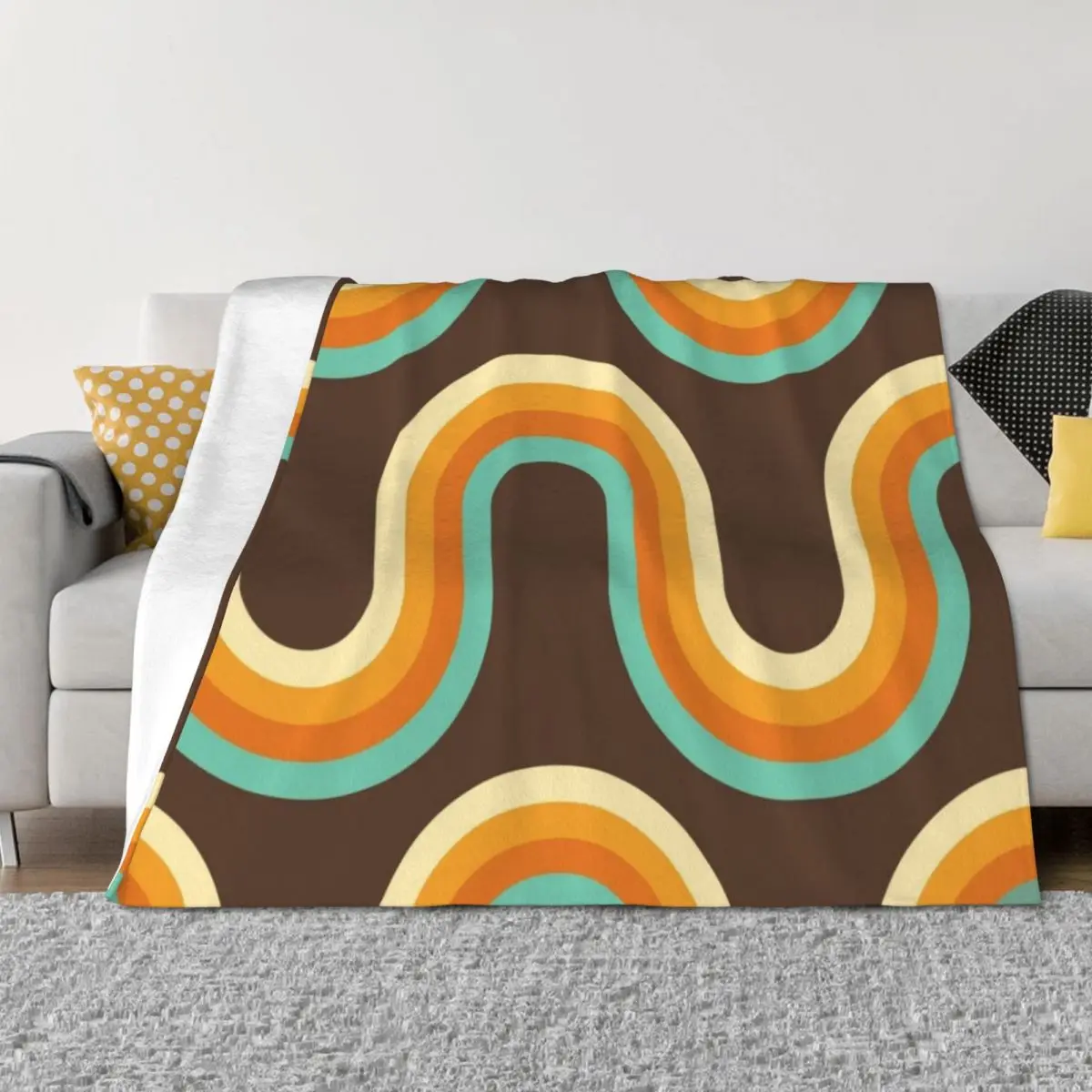 70s Pattern Waves Brown Orange Teal Tones Pattern Throw Blanket Soft Plaid funny gift warm for winter manga Blankets
70s Pattern Waves Brown Orange Teal Tones Pattern Throw Blanket Soft Plaid funny gift warm for winter manga Blankets