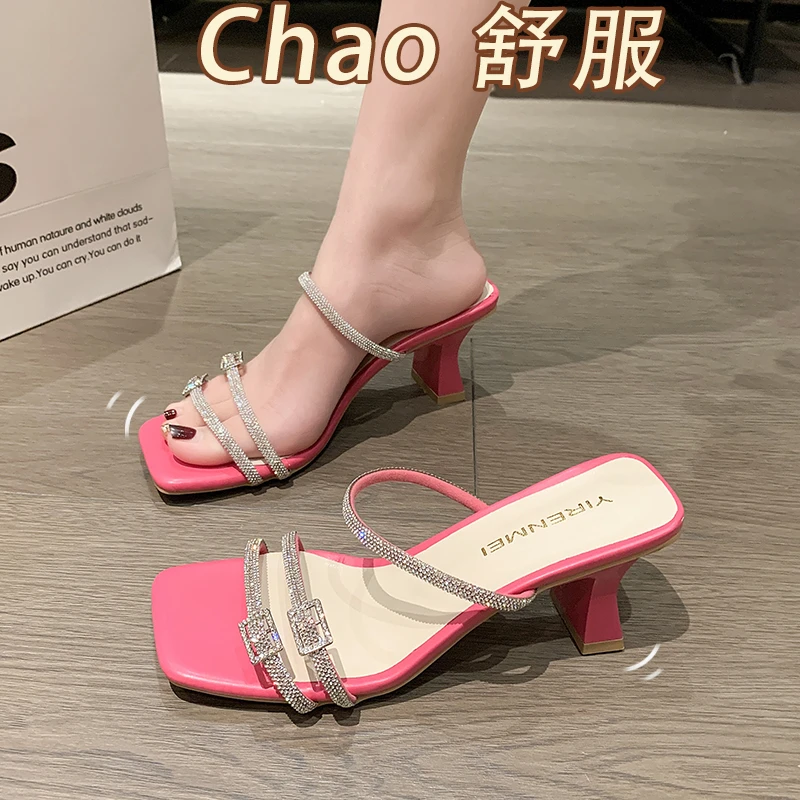 Women's Rhinestone Decor Chunky Heel Sandals, Fashion Square Toe Dress Pumps, Summer Slip On Sandals
Women's Rhinestone Decor Chunky Heel Sandals, Fashion Square Toe Dress Pumps, Summer Slip On Sandals