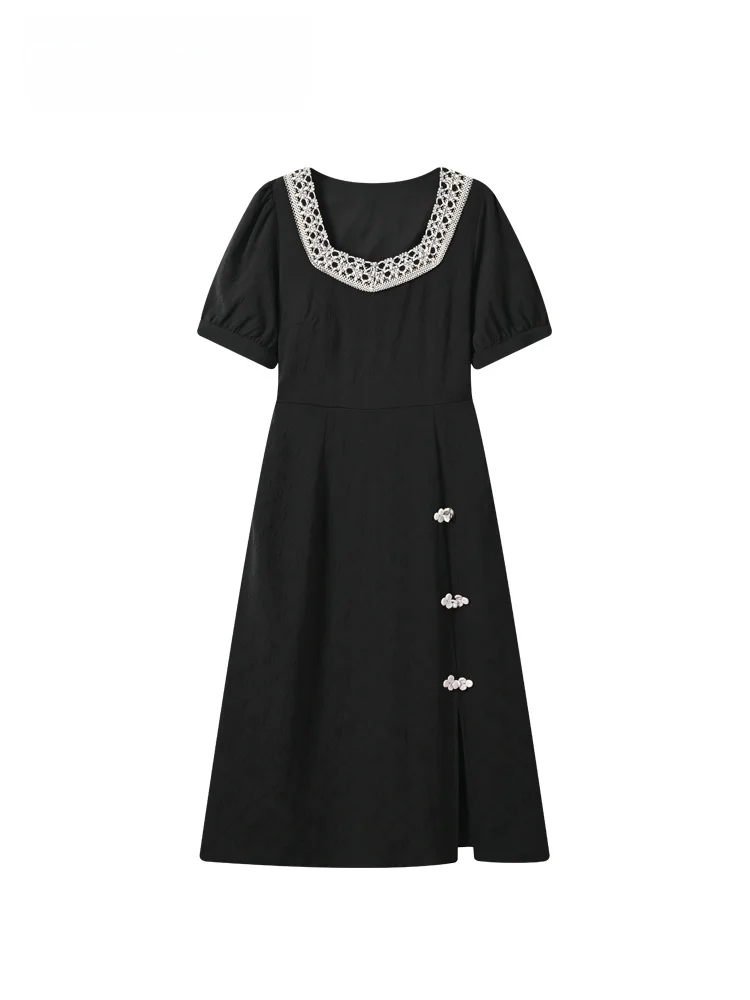 New Chinese Style plus Size Short Sleeve Dress Women's Summer Fashion Club Large Size Qipao Dress Bubble Sleeve Square Collar
New Chinese Style plus Size Short Sleeve Dress Women's Summer Fashion Club Large Size Qipao Dress Bubble Sleeve Square Collar