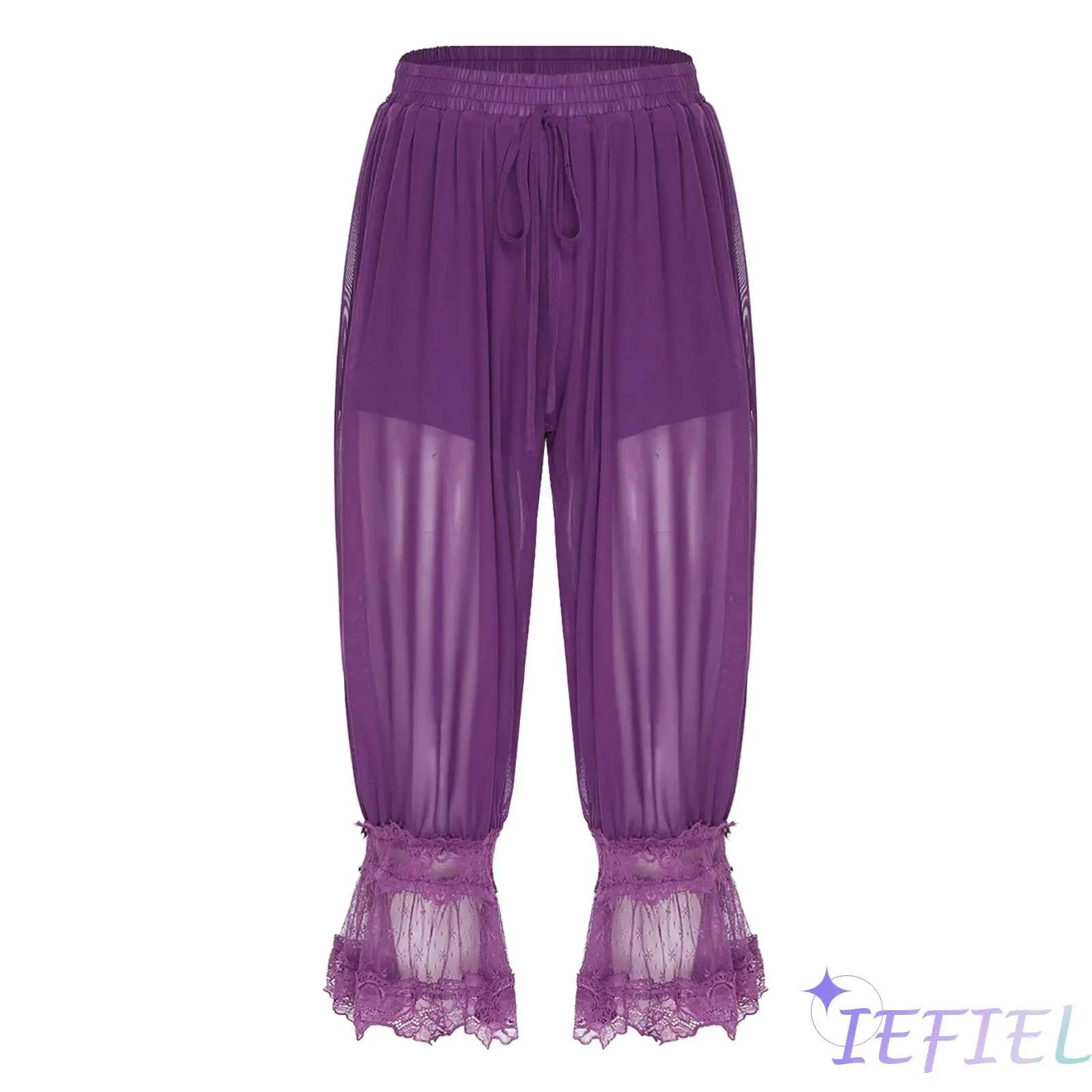 Womens Daily Casual Pants Mesh Long Bloomers Built-in Shorts Ruffled Floral Lace Legs Sheer Mesh Pumpkin Pants Female Trousers
Womens Daily Casual Pants Mesh Long Bloomers Built-in Shorts Ruffled Floral Lace Legs Sheer Mesh Pumpkin Pants Female Trousers
