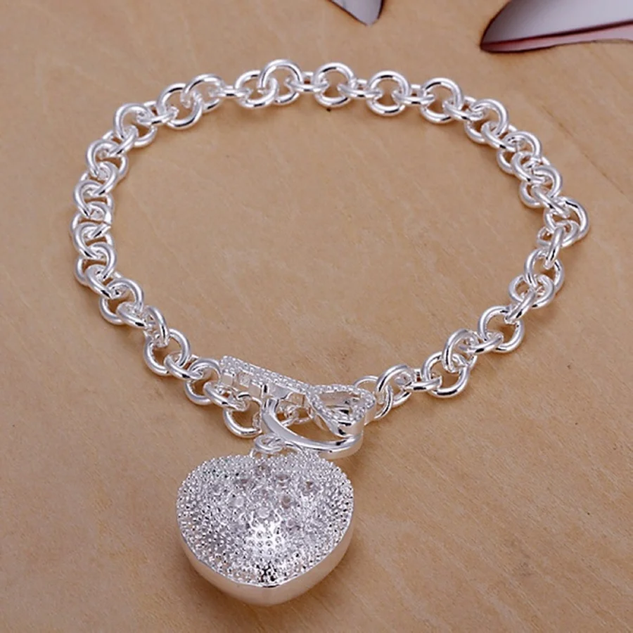 925 Sterling Silver Bracelet Women 8inches Popular Valentine Gift Beautiful Jewelry Romantic Inlaid Stone Heart Bracelets
925 Sterling Silver Bracelet Women 8inches Popular Valentine Gift Beautiful Jewelry Romantic Inlaid Stone Heart Bracelets