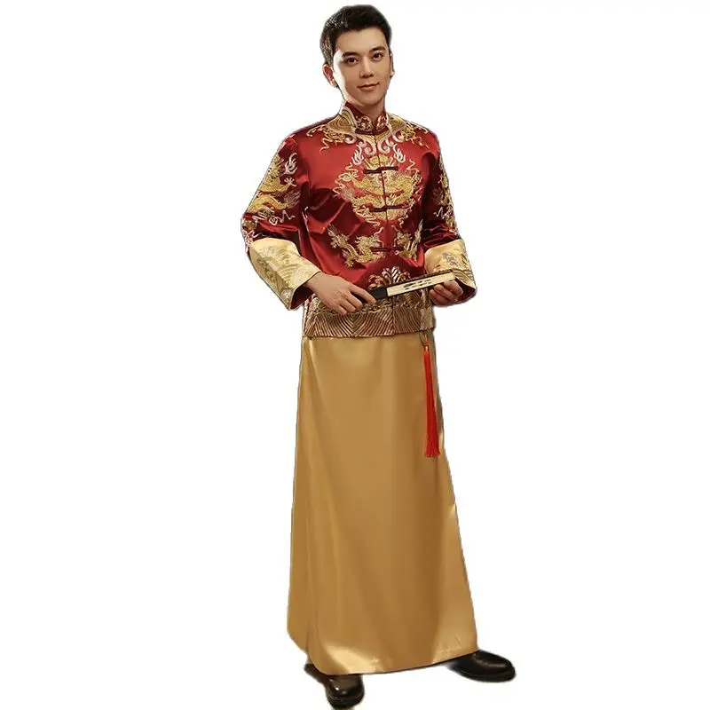 Tang Suit Set Men Traditional Chinese Clothing Embroidered Dragon Costume Oriental Gown Wedding Cheongsam Male
Tang Suit Set Men Traditional Chinese Clothing Embroidered Dragon Costume Oriental Gown Wedding Cheongsam Male