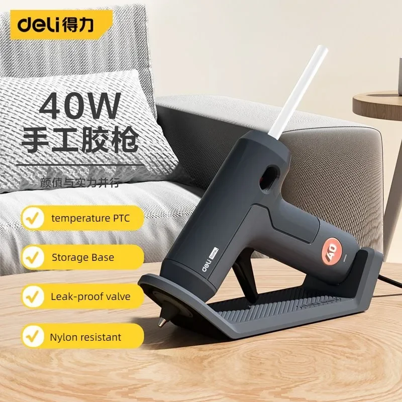 Deli 40W Hot Melt Glue Gun With 7MM Transparent Glue Stick Mini Gun Home Electric Heat Temperature Gun Repair Tool Stick Set
Deli 40W Hot Melt Glue Gun With 7MM Transparent Glue Stick Mini Gun Home Electric Heat Temperature Gun Repair Tool Stick Set