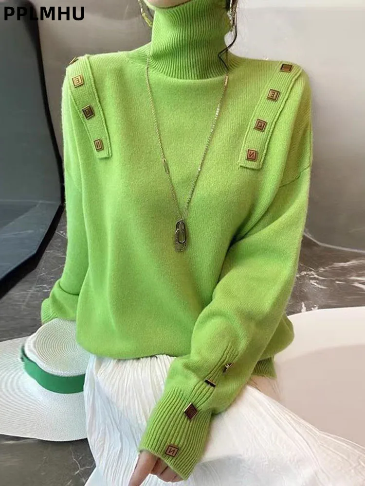 Warm Soft Patchwork Turtleneck Knitted Sweater Women's Casual Fashion Baggy Jumpers Loose New Bottomed Knitwear Pullovers
Warm Soft Patchwork Turtleneck Knitted Sweater Women's Casual Fashion Baggy Jumpers Loose New Bottomed Knitwear Pullovers