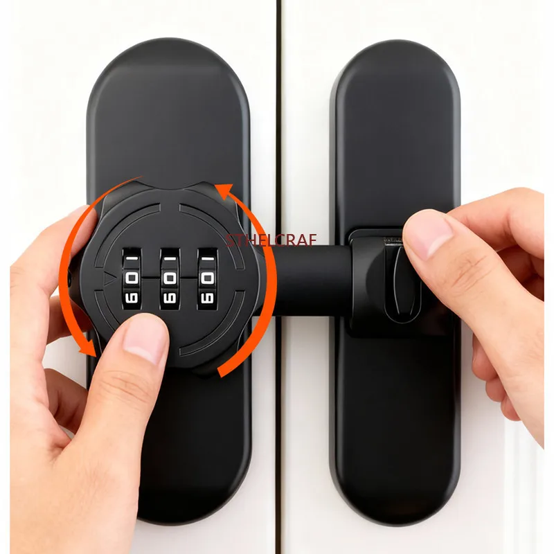 1PC Three-digit Password Security Lock 90/180 Degree Dual-purpose Door Latch Zinc Alloy Door Window Buckle Kitchen Cabinet Lock
1PC Three-digit Password Security Lock 90/180 Degree Dual-purpose Door Latch Zinc Alloy Door Window Buckle Kitchen Cabinet Lock