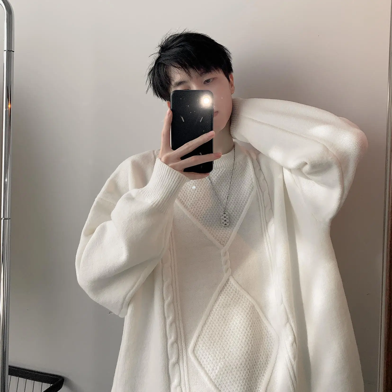 Loose Fit Men's round Ne Knitwear Winter Casual American Lazy Sle Sweater Middle Thiened Long Sve Base Layer Woolen Top
Loose Fit Men's round Ne Knitwear Winter Casual American Lazy Sle Sweater Middle Thiened Long Sve Base Layer Woolen Top