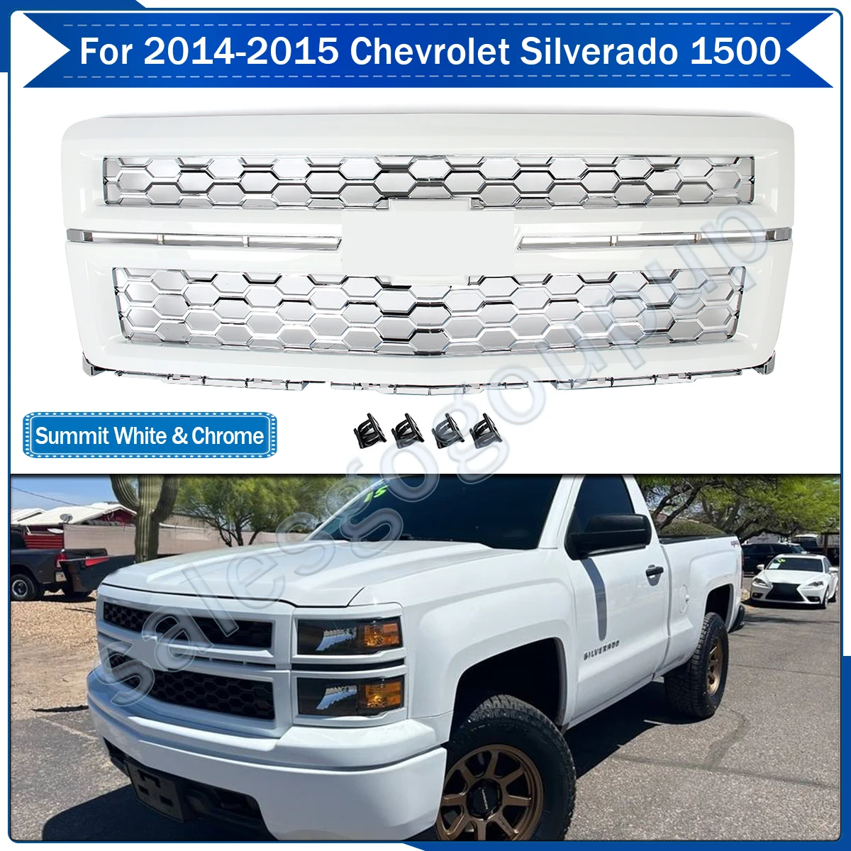 Honycomb Front Bumper Grille Upper Grill Replace For Chevrolet Silverado LZT 1500 2014-2015 Front Hood Grille Air Intake Grills
Honycomb Front Bumper Grille Upper Grill Replace For Chevrolet Silverado LZT 1500 2014-2015 Front Hood Grille Air Intake Grills