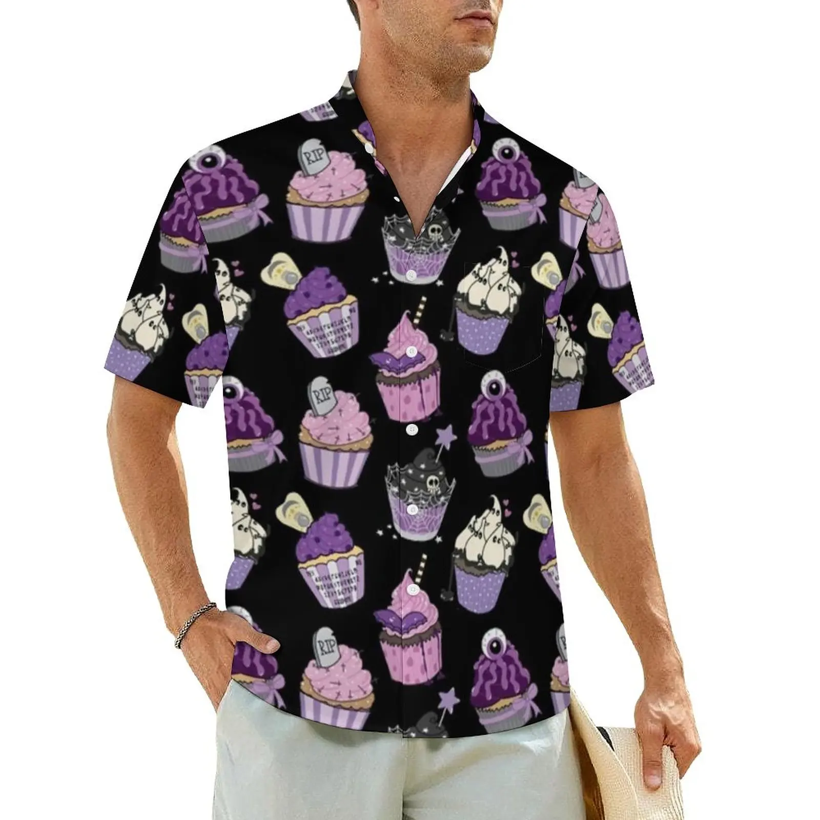 Cartoon Gothic Vacation Shirt Funny Ice Cream Hawaiian Casual Shirts Male Trendy Blouses Short Sleeves Street Style Graphic Tops
Cartoon Gothic Vacation Shirt Funny Ice Cream Hawaiian Casual Shirts Male Trendy Blouses Short Sleeves Street Style Graphic Tops