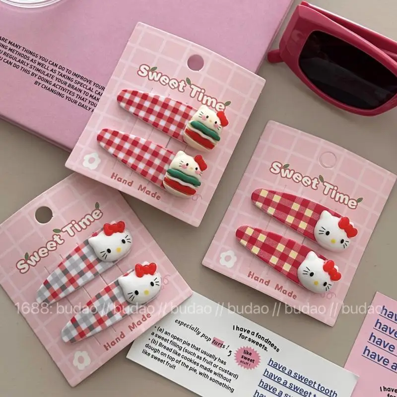 2Pcs Sweet Anime Kawaii Sanrio Hello Kitty Hair Clips Cute Cartoon Kt Cat Ins Headwear Accessories Lovely Gifts for Girls
2Pcs Sweet Anime Kawaii Sanrio Hello Kitty Hair Clips Cute Cartoon Kt Cat Ins Headwear Accessories Lovely Gifts for Girls