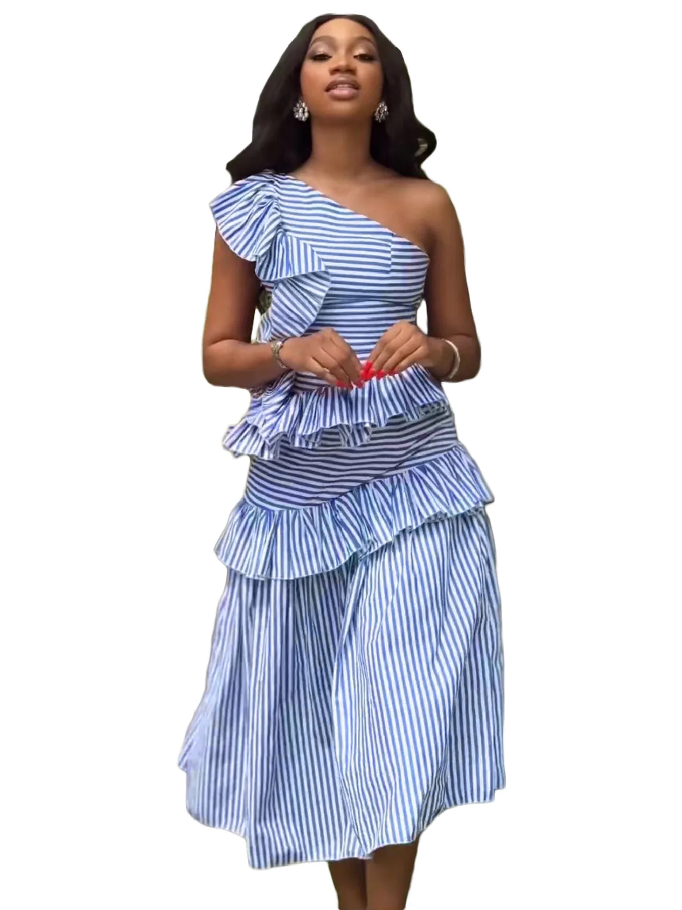 M6037 2026 Summer European and American Spot Women's Off-Shoulder Retro Ruffled Striped Sexy Style Dress
M6037 2026 Summer European and American Spot Women's Off-Shoulder Retro Ruffled Striped Sexy Style Dress