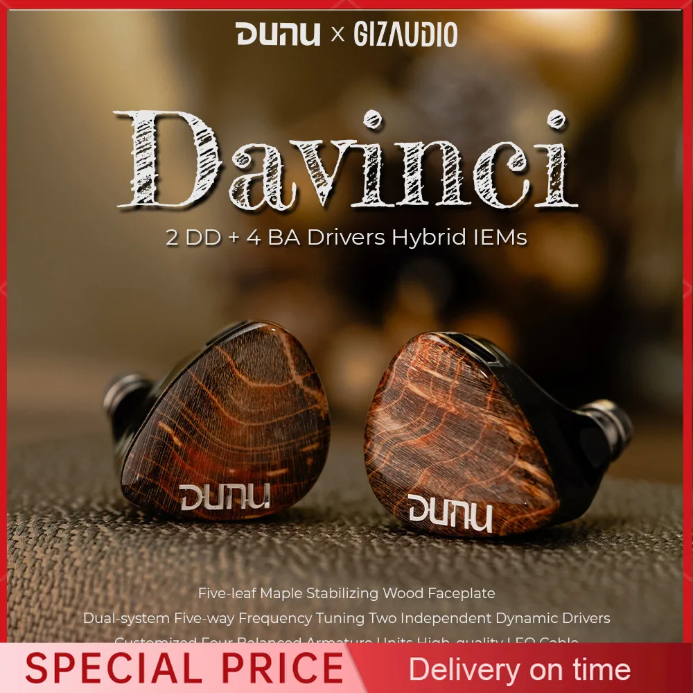 DUNU X Gizaudio DaVinci 2DD+4BA Гибридные наушники-вкладыши-мониторы со сменными штекерами 3,5 мм + 4,4 мм Кабель
DUNU X Gizaudio DaVinci 2DD+4BA Гибридные наушники-вкладыши-мониторы со сменными штекерами 3,5 мм + 4,4 мм Кабель
