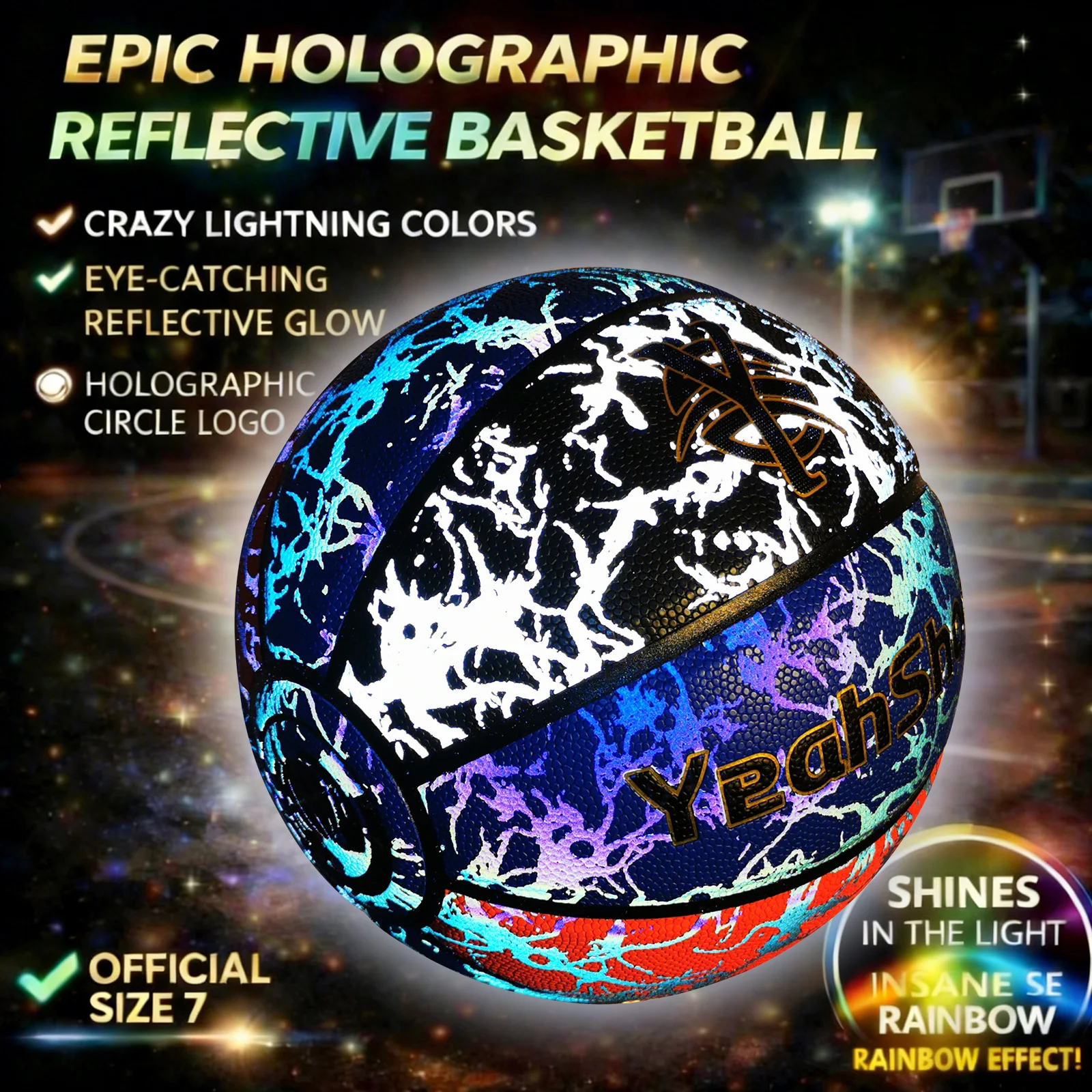 Size 7 Youth Luminous Basketball - Holographic Reflective Glow in The Dark Cool Ball, Luxury Gift Box, Perfect Basketball Gift
Size 7 Youth Luminous Basketball - Holographic Reflective Glow in The Dark Cool Ball, Luxury Gift Box, Perfect Basketball Gift