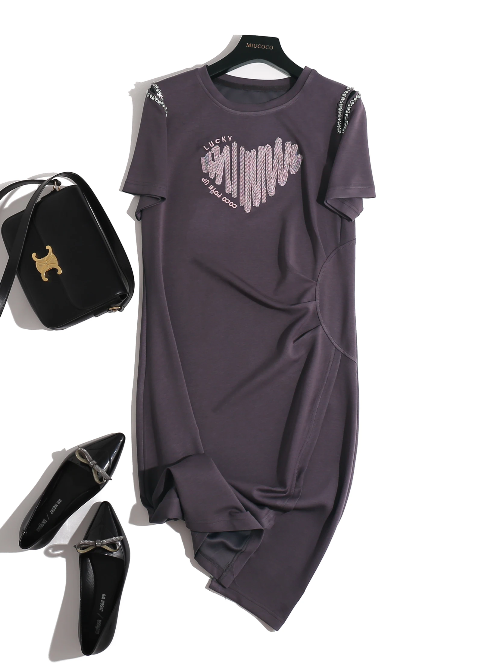 Summer Anti-Aging Women's Midi Dress Waist-Cinching Pleated T-Shirt Dress Korean Style round Neck Short Sleeve A-Line Skirt
Summer Anti-Aging Women's Midi Dress Waist-Cinching Pleated T-Shirt Dress Korean Style round Neck Short Sleeve A-Line Skirt