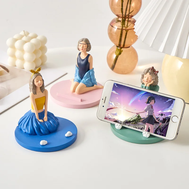 Home Decoration Cute Girl Phone Holder Resin Desktop Figurines Phone Stand Ornaments Sculpture Office Kawaii Desk Accessories
Home Decoration Cute Girl Phone Holder Resin Desktop Figurines Phone Stand Ornaments Sculpture Office Kawaii Desk Accessories