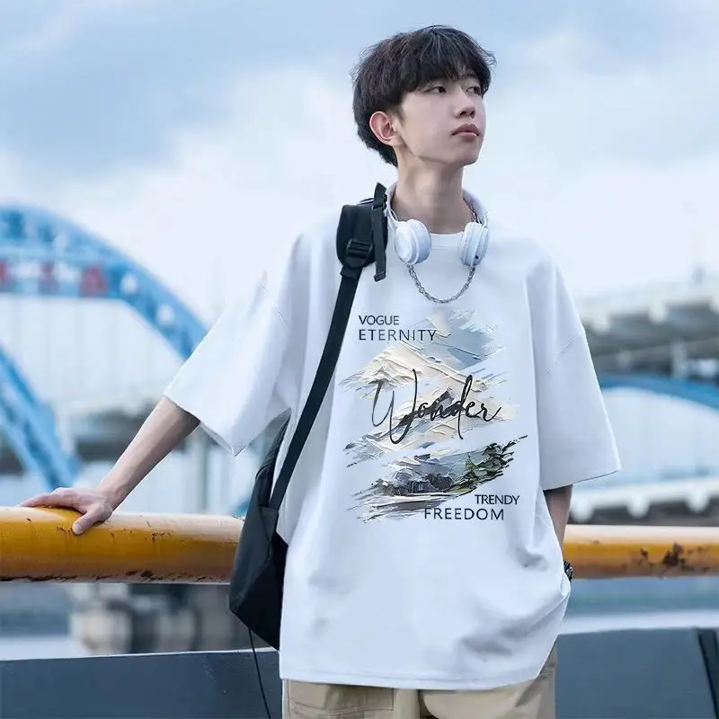100% pure cotton short-sleeved T-shirt men's Hong Kong trendy brand half-sleeved loose trendy and versatile teen tops
100% pure cotton short-sleeved T-shirt men's Hong Kong trendy brand half-sleeved loose trendy and versatile teen tops