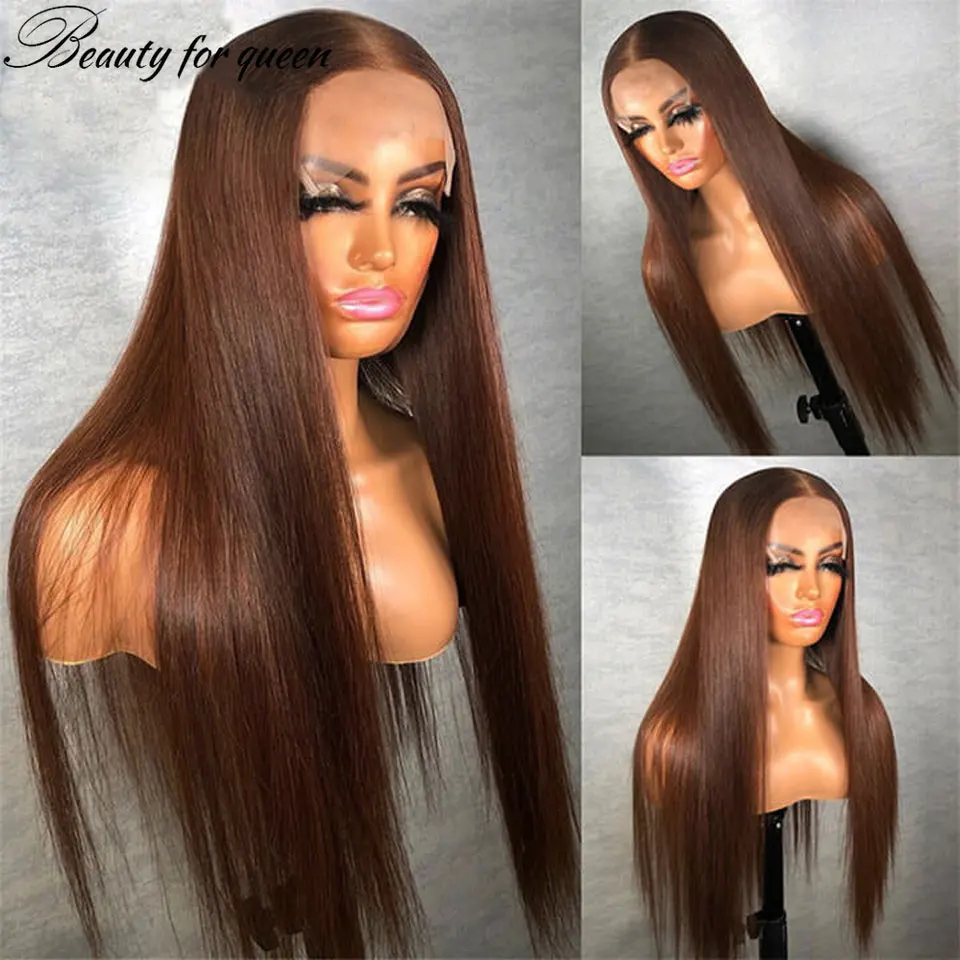 Dark Brown Long Straight High Quality Transparent 13x4 Lace Front Wigs Brazilian Colored Human Hair Wig Pre Plucked Wear And Go
Dark Brown Long Straight High Quality Transparent 13x4 Lace Front Wigs Brazilian Colored Human Hair Wig Pre Plucked Wear And Go