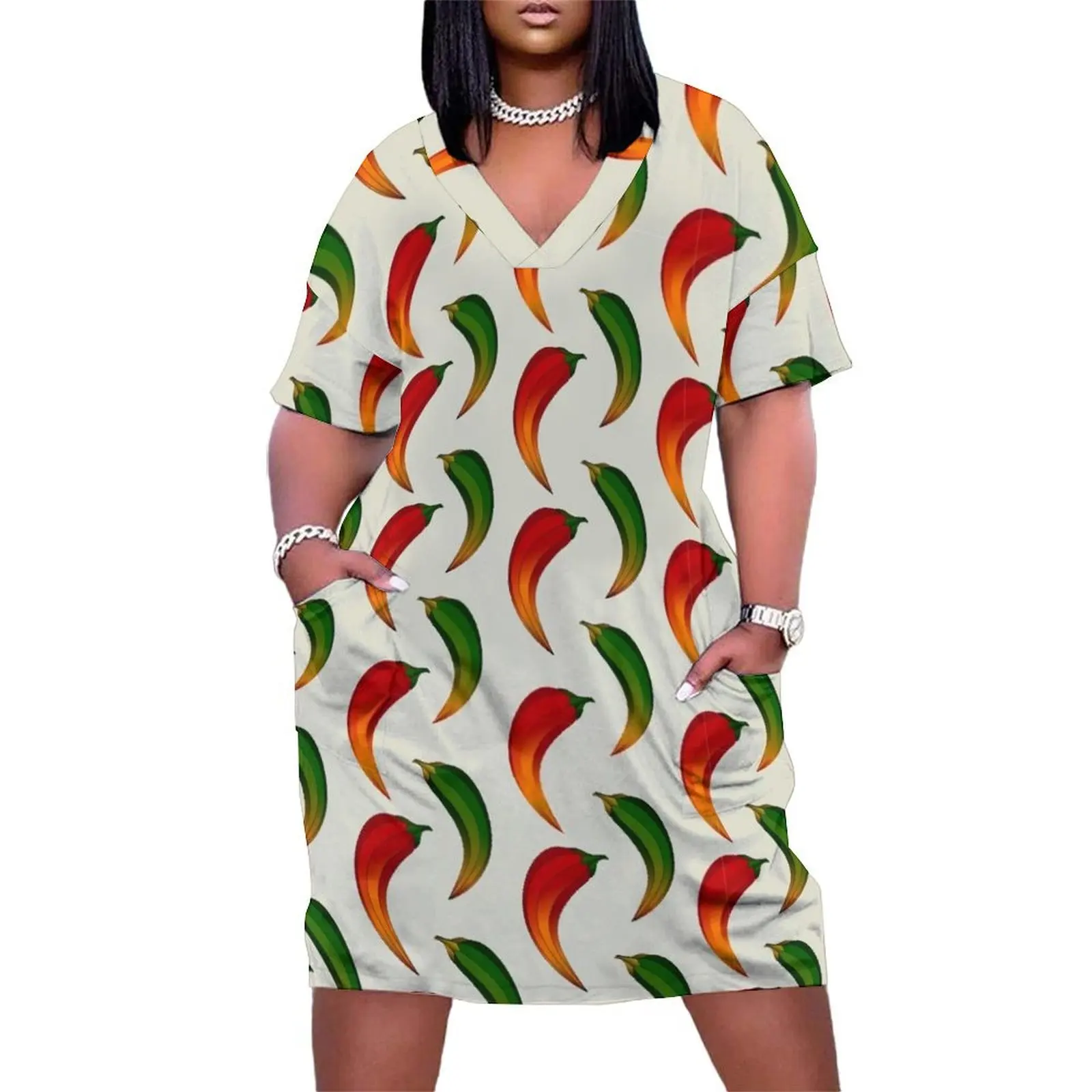 hot pepper pattern Loose Pocket Dress elegant women's dresses for wedding prom dresses 2025
hot pepper pattern Loose Pocket Dress elegant women's dresses for wedding prom dresses 2025