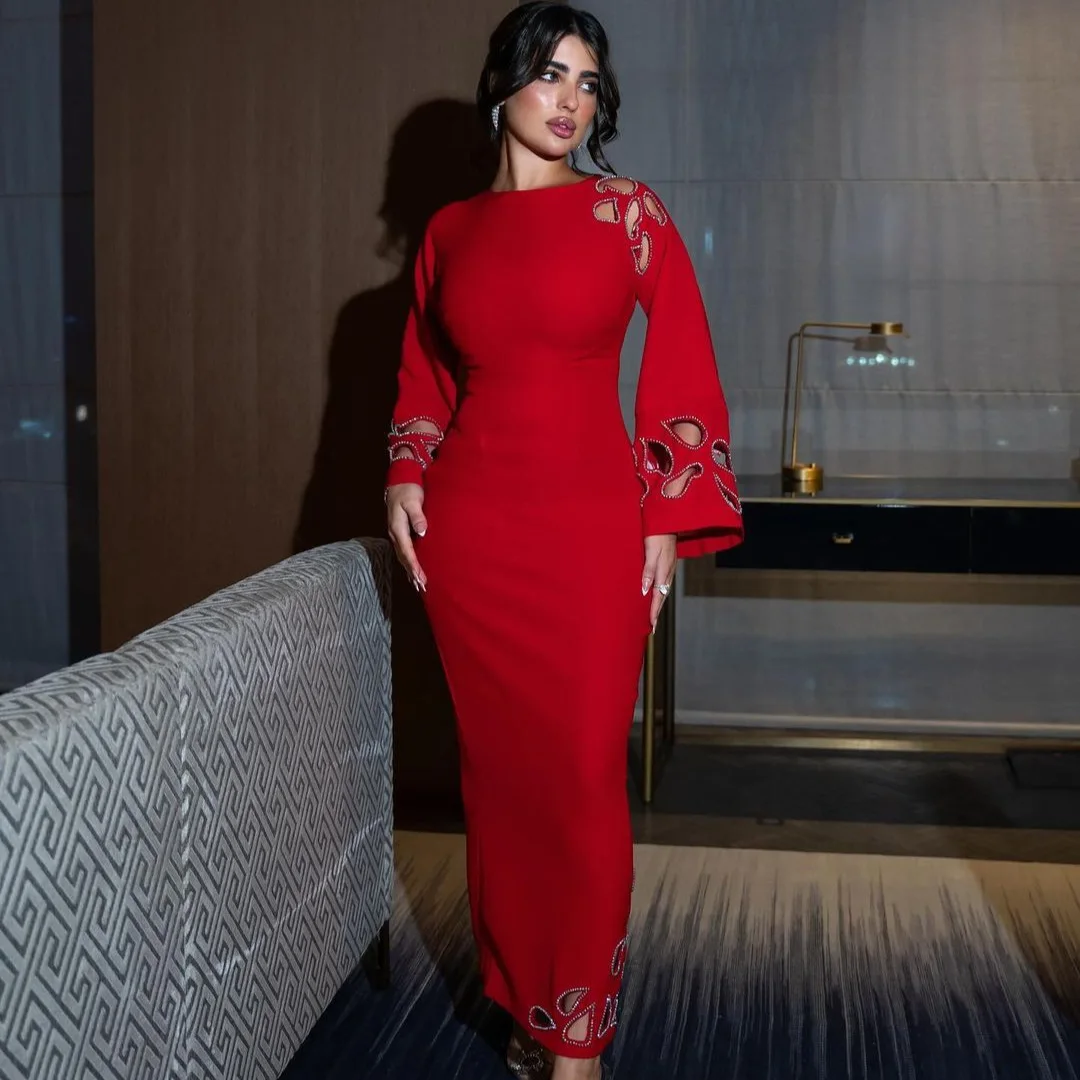 2025 Autumn New Women's Solid Color Fashion Hot Diamond Hollow Long Sleeve Hip Wrapped Dress Ramadan Dubai Luxury Islam Elegant
2025 Autumn New Women's Solid Color Fashion Hot Diamond Hollow Long Sleeve Hip Wrapped Dress Ramadan Dubai Luxury Islam Elegant