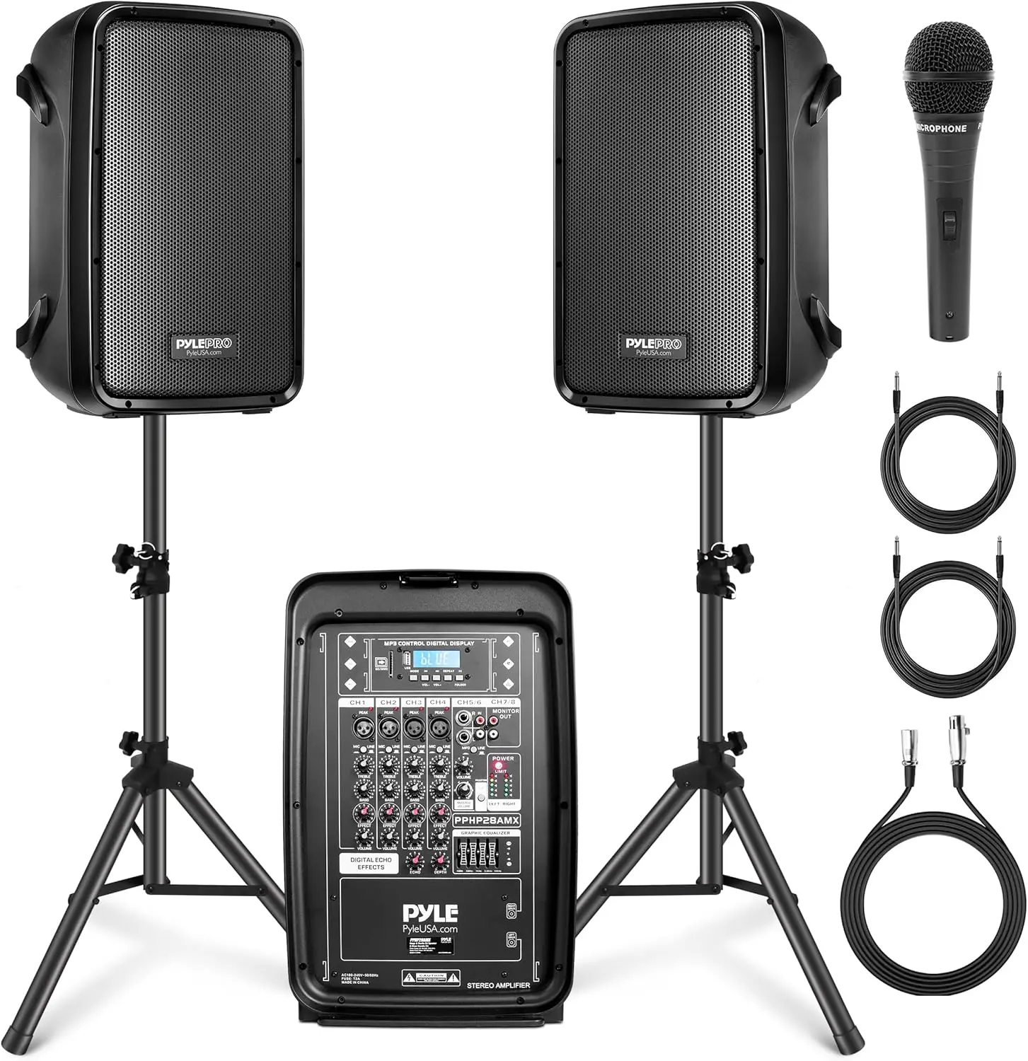 PA Speaker DJ Mixer Bundle - 300 W Portable Wireless Bluetooth Sound System w/ USB SD XLR 1/4" RCA Inputs - Dual Speaker, Mixer,
PA Speaker DJ Mixer Bundle - 300 W Portable Wireless Bluetooth Sound System w/ USB SD XLR 1/4" RCA Inputs - Dual Speaker, Mixer,