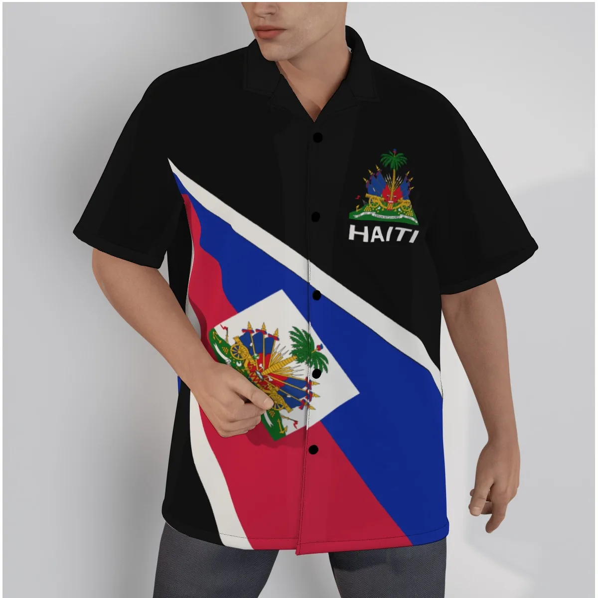 Hawaiian Men's Shirt HAITI Logo Print Short Sleeve Cuban Shirt 3D Printed Summer Holiday Button Up Tops for Men and Women
Hawaiian Men's Shirt HAITI Logo Print Short Sleeve Cuban Shirt 3D Printed Summer Holiday Button Up Tops for Men and Women