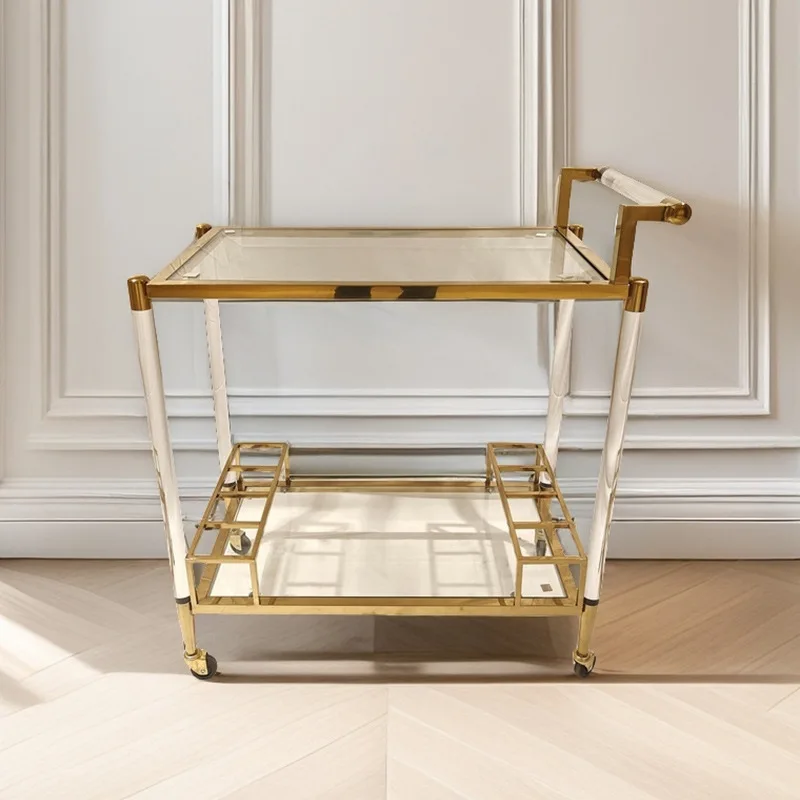 LH light luxury trolley thickened acrylic stainless steel hotel homestay wine cart
LH light luxury trolley thickened acrylic stainless steel hotel homestay wine cart