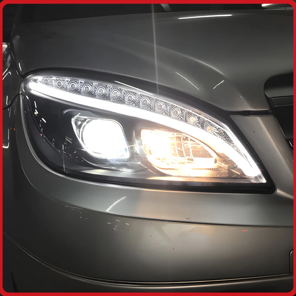 Для Mercedes-Benz C-Class W204 2007-2010: Комплект фар с LED-подсветкой, динамическим указателем поворота, высокое качество, Plug and Play
Для Mercedes-Benz C-Class W204 2007-2010: Комплект фар с LED-подсветкой, динамическим указателем поворота, высокое качество, Plug and Play
