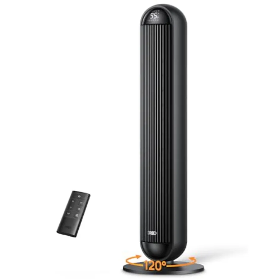 Tower Fan and Heater Combo for bedroom and office, black ABS plastic, 29.2ft/s airflow, 17 levels, 6 modes, 120 oscillation, 42
Tower Fan and Heater Combo for bedroom and office, black ABS plastic, 29.2ft/s airflow, 17 levels, 6 modes, 120 oscillation, 42